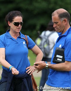 Italian junior/young riders team trainer Anna Merveldt and FISE Sports Director David Holmes at the 2011 European Junior / Young Riders Championships :: Photo © Astrid Appels