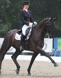 Stephanie Kooijman and Winston rode a very powerful, expressive test. Her trance based music did not really mark the different movements and could have been more in tune with her horse