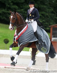 Vivien Niemann and Cipollini win the Junior Rider Individual Test at the 2011 European Junior Riders Championships :: Photo © Astrid Appels