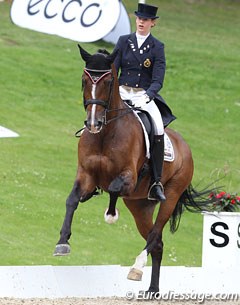 Belgian Jorinde Verwimp and Tiamo show what an  uphill canter is all about