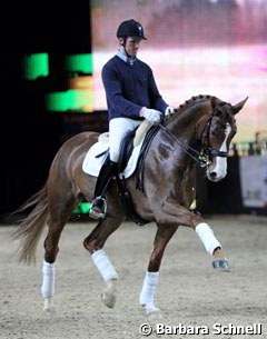 Isabell coached her head rider Matthias Bouten on Werth's rising star Bella Rose