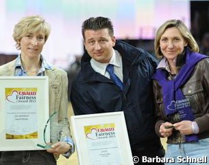 Ingrid Klimke and the Classical Sales Warendorf team (Scholz, Miesner) get the "Cavallo" Fairness Award