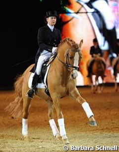 Trainer Stefanie Meyer-Biss rode legendary pony breeding stallion Dornik B one last time at the Equitana stallion show