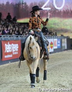 Anky's first clinic at Equitana: on reining