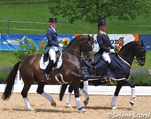 Charlotte Dujardin and Carl Hester at the 2011 CDI Fritzens :: Photo © Selene Scarsi