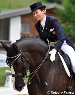 Beatriz Ferrer-Salat in a black tailcoat on Faberge for the Grand Prix