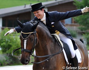 Italy based Irish dressage rider Anna Merveldt on Coryolano