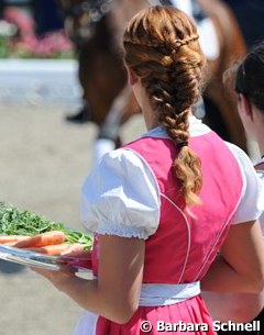 The ladies for the prize giving were dressed in typical German attire: the Dirndl dress