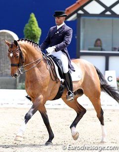 Bo Thomas Høstrup returned to the show ring with Cajo, coming back on his decision to retire the gelding after the horse foundered. Cajo appeared fit and sound in Hagen