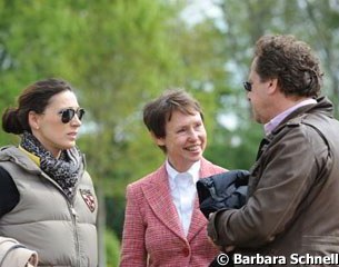 German pony team trainer Cornelia Endres talking to the Walterscheidts