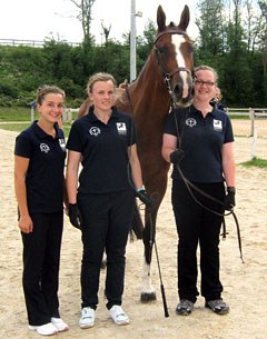 The Warmblood Breeders Studbook UK team with one of the horses they had to present on the triangle :: Photo © Rebecca White