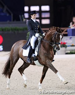 Julie de Deken had her Westfalian gelding Fazzino (by Florestan) on fire. The chestnut looked energetic and fresh.  67.723%