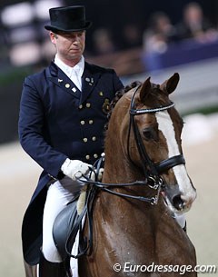 Philippe Jorissen and Le Beau (by Le Coeur). They were having a strong ride but went off course which made the score drop to 67.809%