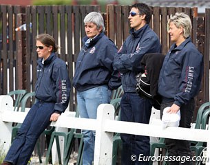 Watching Jorinde: Fanny Verliefden, Belgian chef d'equipe Laurence van Doorslaer, Jorinde's dad and mom