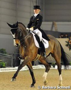 German junior team rider Jill de Ridder on her mom Alexandra's Grand Prix horse Wellington (by Wanderer)