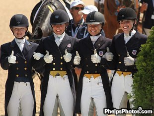 Region 5 Team Gold medal winning young riders: Catherine Chamberlain, Aylin Corapcioglu, Brandi Roenick and Madeleine Birch :: Photo © Mary Phelps / Phelpsphotos.com