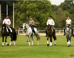 The classical Young Riders team: Gonçalo Ribeiro, Laurie Clapeyron, Francisco Filipe, Sarah Warne :: Photo © Pedro Yglesias de Oliveira