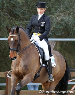 Sara Henrietta Bergstrom Kallstrom on Bailey Imperial, who previously competed by Swedish junior Victoria Bergh