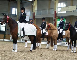 The prize giving for the pony individual test: Lena Charlotte Walterscheidt and Lord Champion won