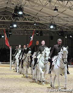 The Spanish Riding School Quadrille at the show in St. Wendel :: Photo © Birte Oswald