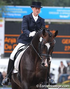 Anja Engelbart on De Champ (by Daddy Cool). Drop dead gorgeous stallion but not enough power in the engine behind