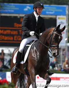 Matthias Tourbier on the very refined Stasia (by Stedinger x Akinos). Her great grand dam produced many Grand Prix horses
