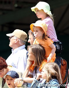 It takes shoulders to watch the action in the show ring!
