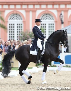 Matthias Rath on Totilas at the Wiesbaden Grand Prix prize giving :: Photo © Astrid Appels