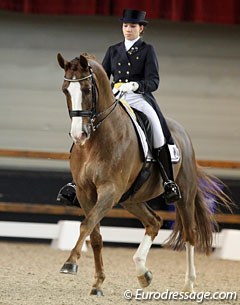 Italian junior rider Chiara Prijs Vitale making her international debut on schoolmaster Michigan (by Farrington)