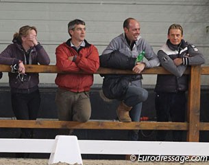 Even the big guys came out to watch Kooijman ride: Imke Schellekens-Bartels (trainer), Aat van Essen, Hans Peter Minderhoud, Edward Gal