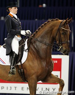 Chantal van Lanen on the huge liver chestnut Urchin B (by Jazz x Vincent)