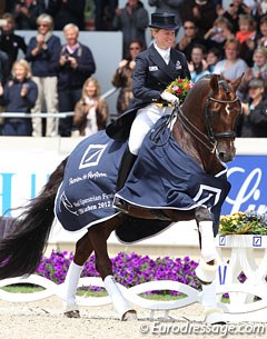 Helen Langehanenberg and Damon Hill win the Kur at the 2012 CDIO Aachen :: Photo © Astrid Appels