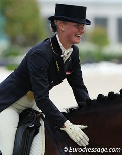 Victoria Max-Theurer pats Eichendorff after a good ride which showed much progress