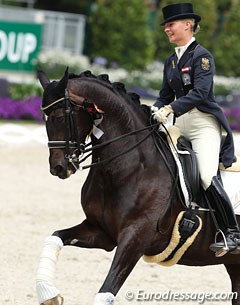 Victoria Max-Theurer and Della Cavalleria (by Diamond Hit) finish second in the Prix St Georges at the 2012 CDIO Aachen :: Photo © Astrid Appels