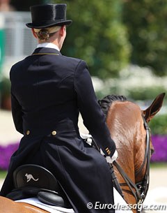 Cool little kangaroo on Kristy Oatley's saddle