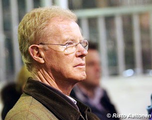 Wilfried Bechtolsheimer watches daughter Laura ride