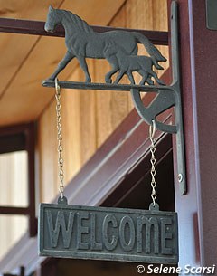 Welcome sign at Centro Equestre Monferrato