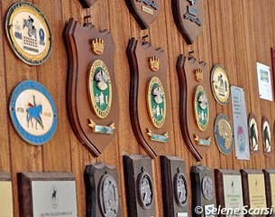 Plaques decorate the stable walls