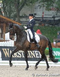 Sabine Becker and Lamarc got the worst of the rain during their ride