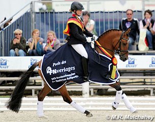 Wibke Hartmann-Stommel and Don Henley win at the 2012 Bundeschampionate :: Photo © Melissa Rose Mulchahey