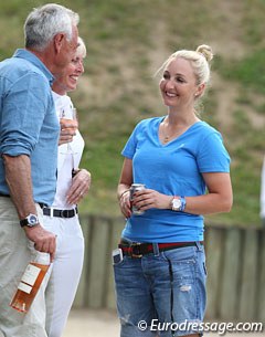 Kristy Oatley talking to Rob and Mary Hanna