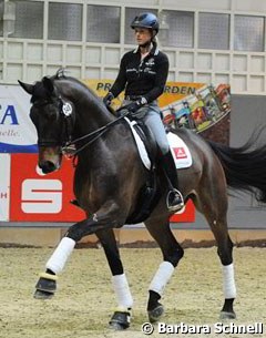 Laura Bechtolsheimer schooling her home-bred Polarbear (by Polarion)