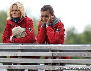 Germans watching the individual test from the bridge