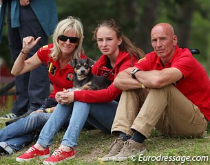 Belgian pony rider Elle Peytier with her parents Dorine and Hans