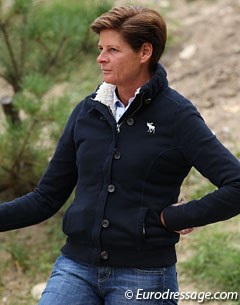 German Olympian Ulla Salzgeber at the 2012 European Pony Championships, where she trained Polish pony rider Joanna Tragarz :: Photo © Astrid Appels