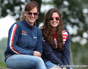 Brand new European Junior Riders' Champion Dana van Lierop with British pony rider Erin Williams