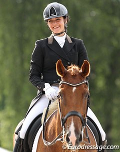 Turkish individual rider Yasemin Kap is all smiles on Risander