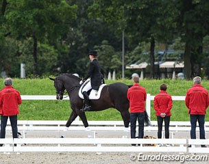 Florine Kienbaum preparing for her test under German supervision