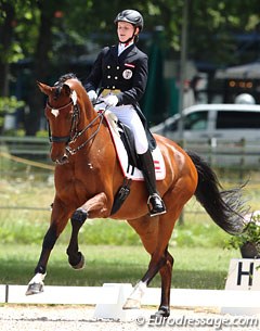 Austrian Kristina Sober and Perfect Illusion at the 2012 European Junior Riders championships in Berne, Switzerland :: Photo © Astrid Appels