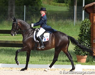 French Victoria van den Berghe on Marc Feller's Rhinelander mare Scalia (by Sandro Hit)